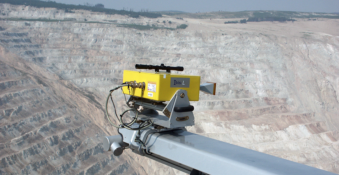 Slope monitoring radar experiment at Highland Valley Copper Mine, working to improve early warning capabilities.